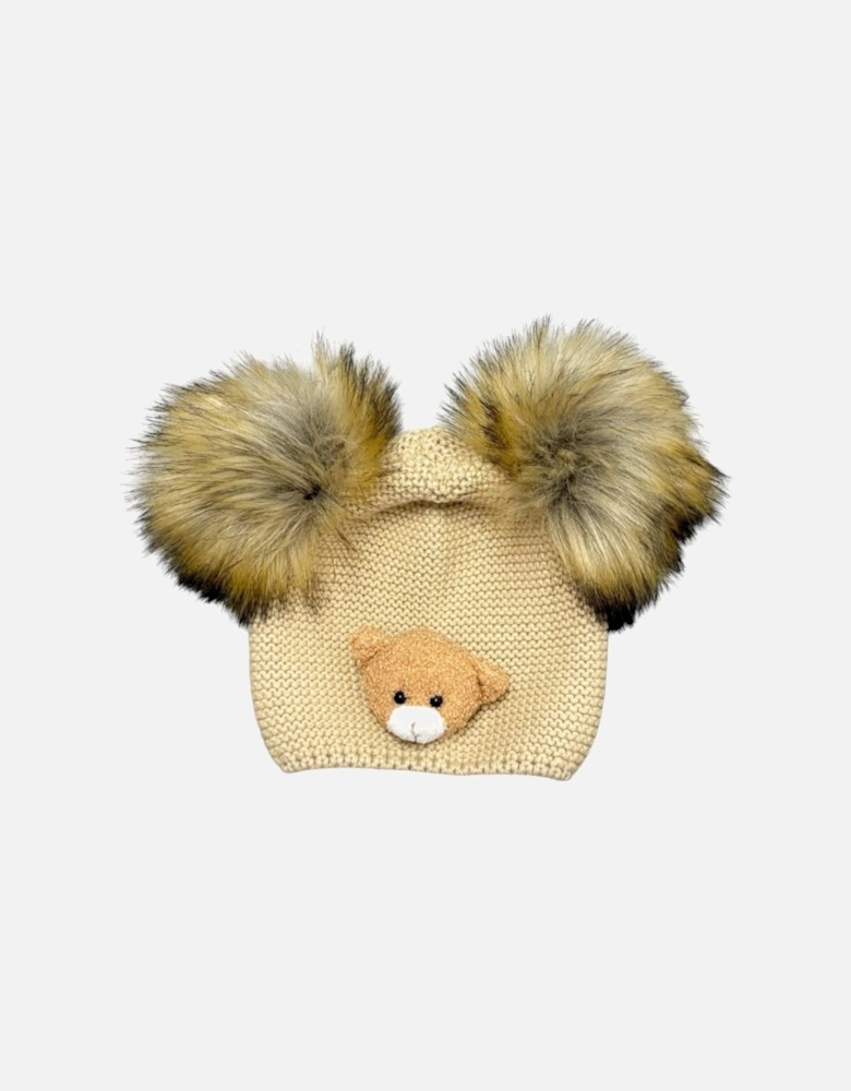 Beige Faux Fur Teddy Hat