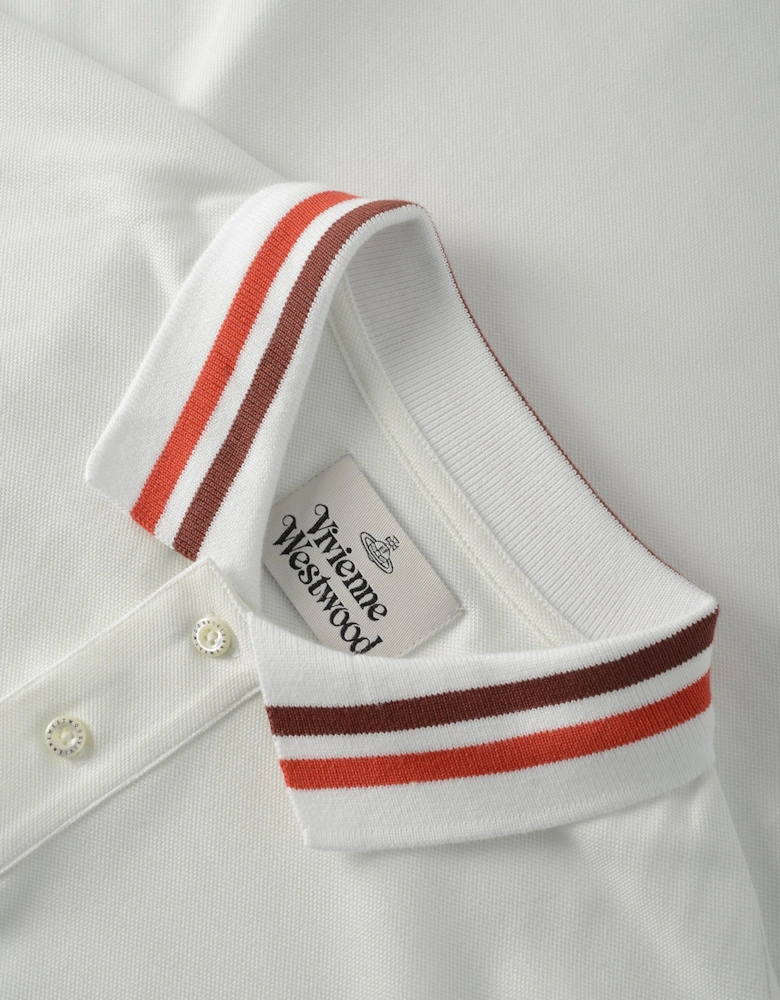 Classic Orb Long Sleeved Polo White