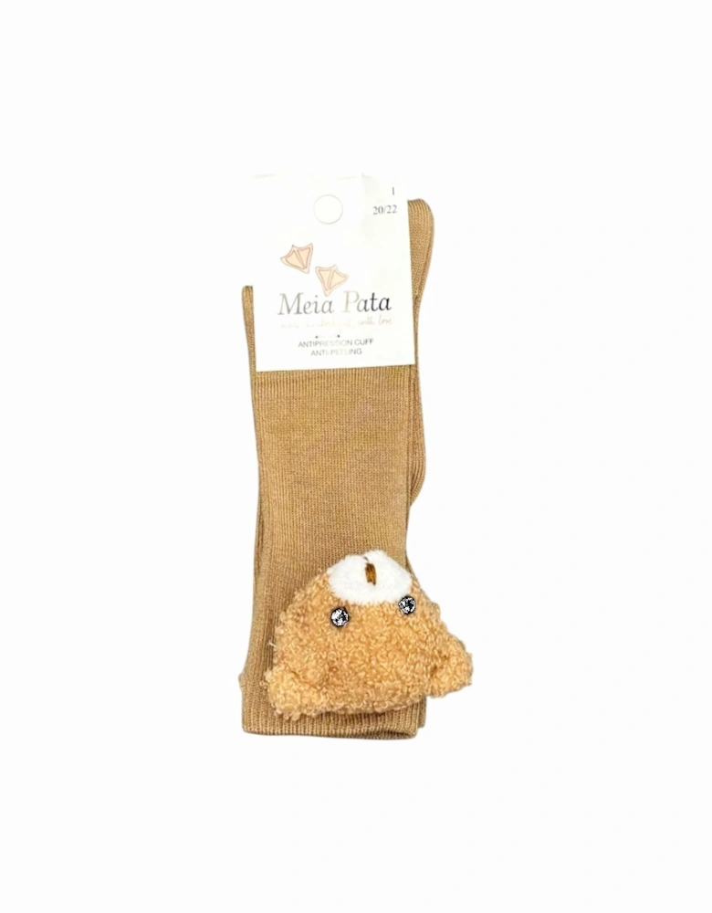 Beige Teddy Knee Socks