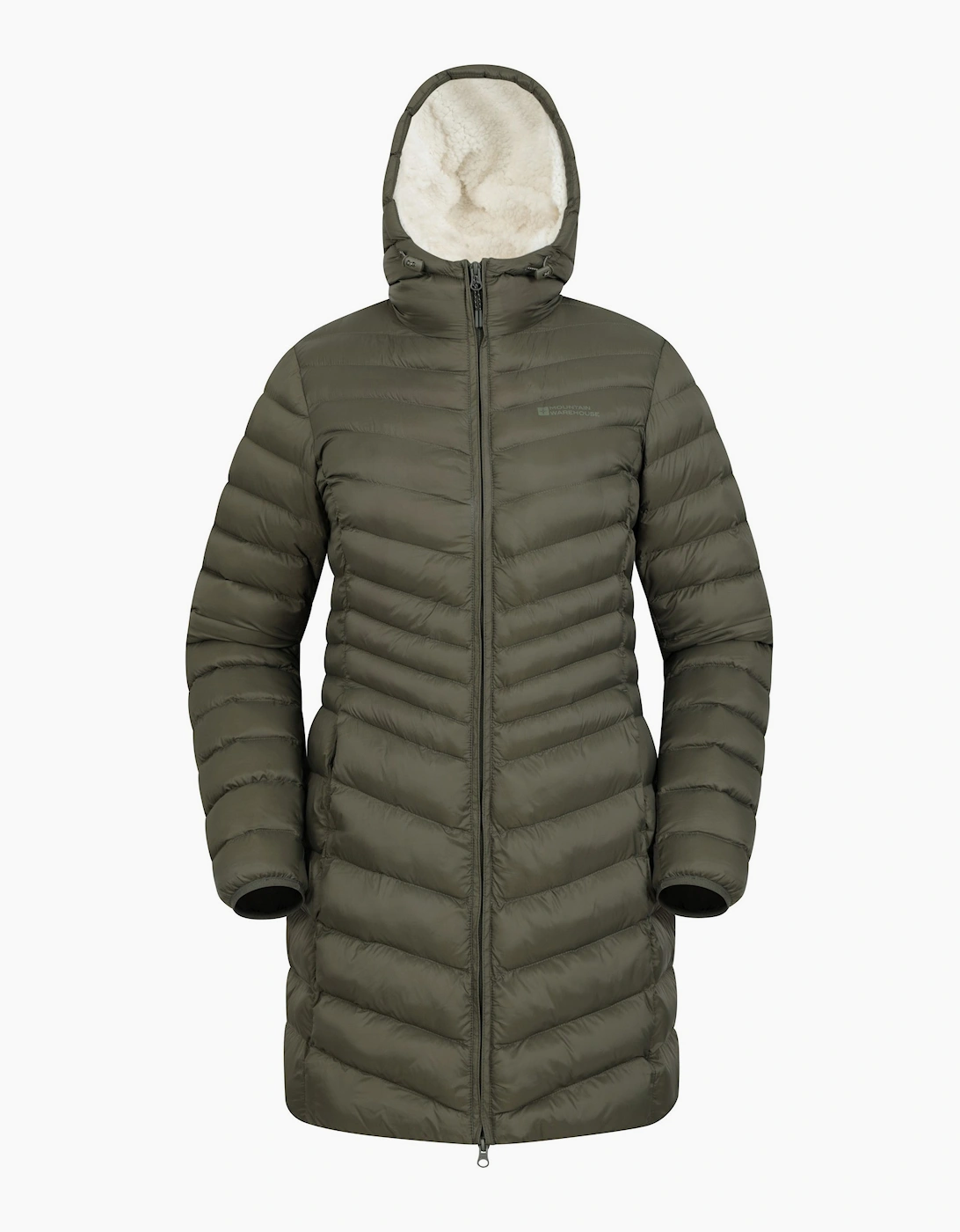 Mountain Warehouse Women's Green / Florence Faux Fur Lined Padded Jacket - Size 14