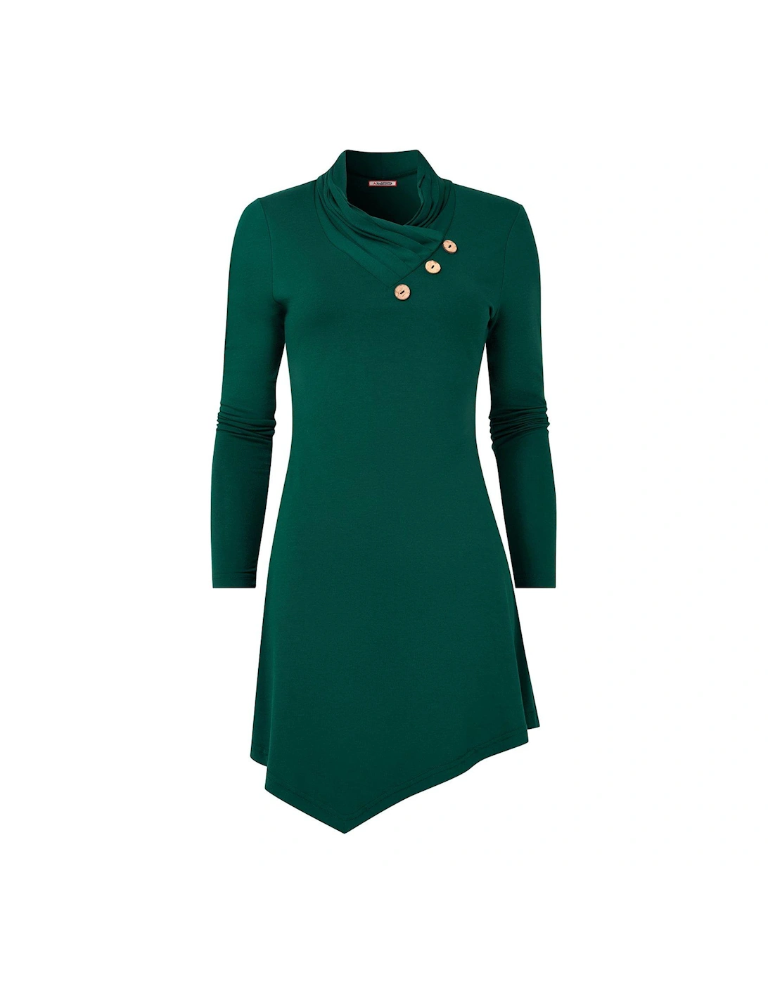 Button Jersey Tunic - Dark Green