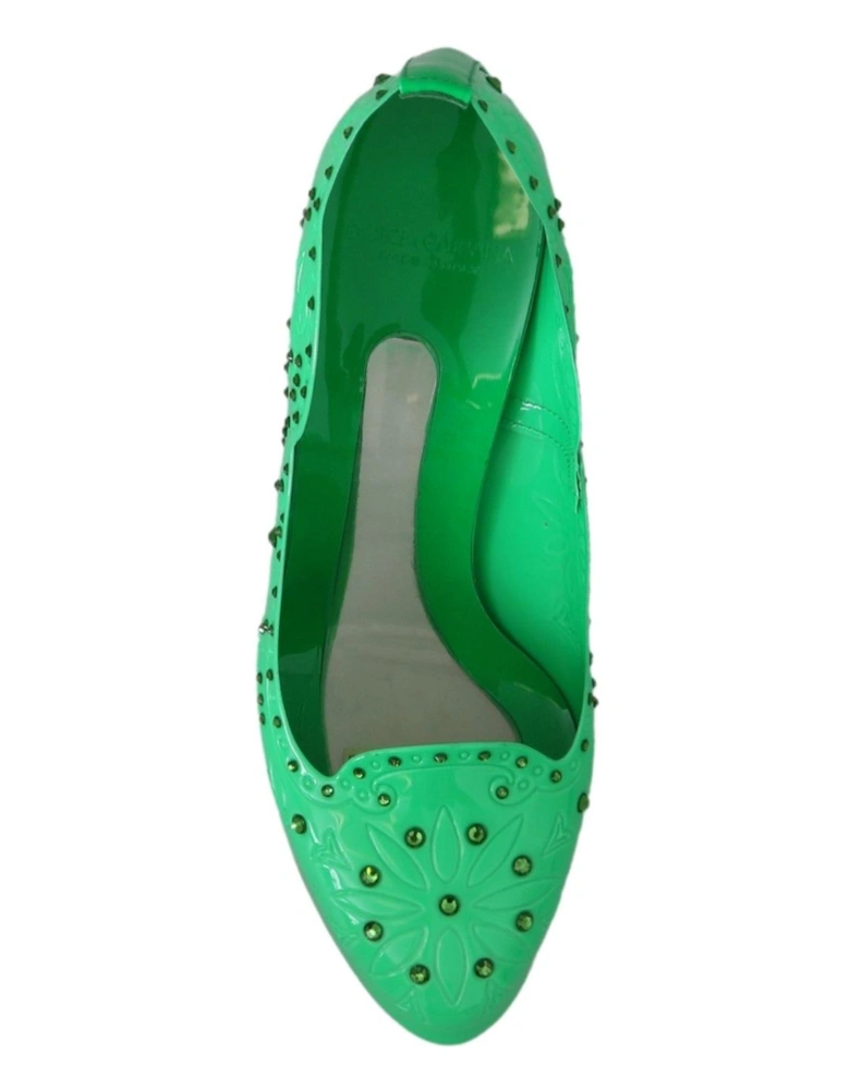 Dolce Gabbana Embellished Green Pumps High Heel Women