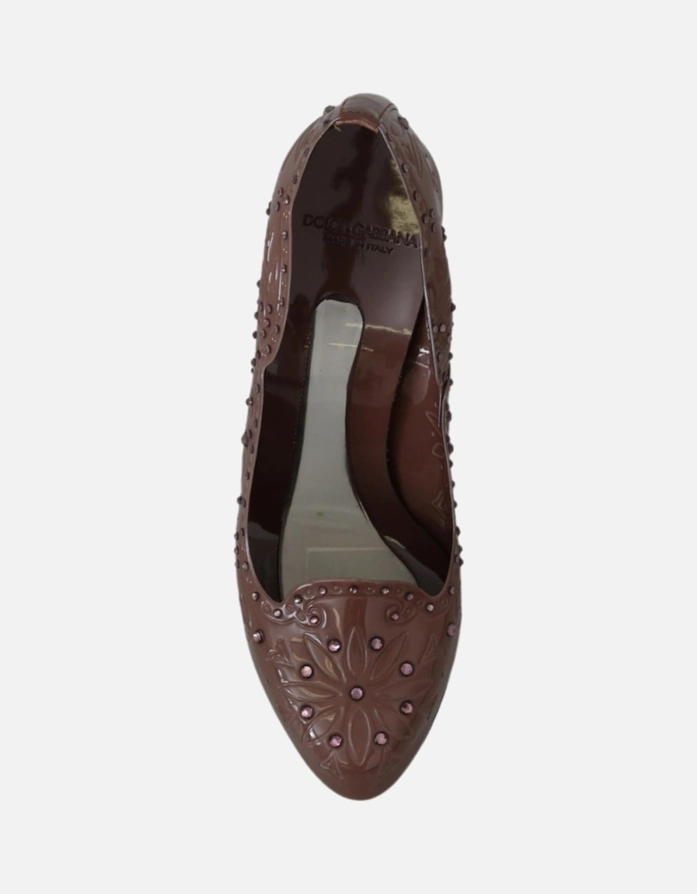 Dolce Gabbana Floral Pumps Embellished Heels Women - Brown