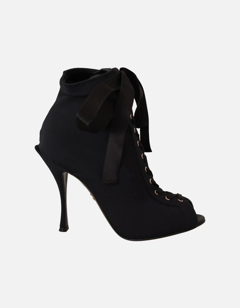 LaceUp Booties Black Neoprene Women