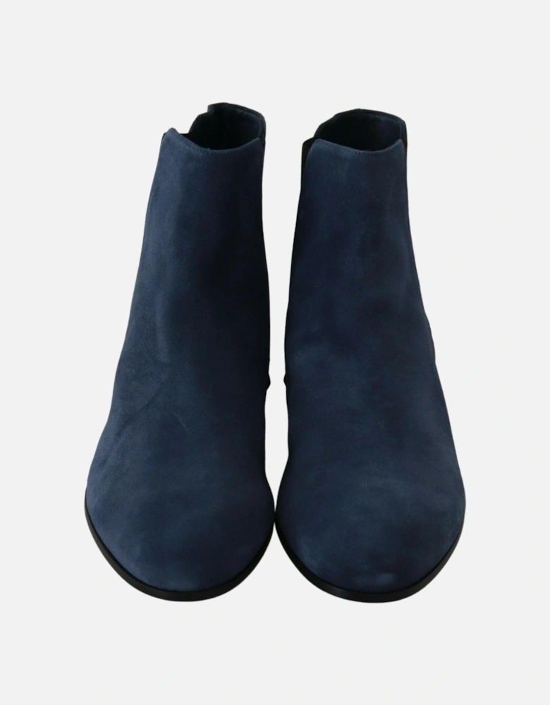 Suede Ankle Boots Studded Detail Women - Blue