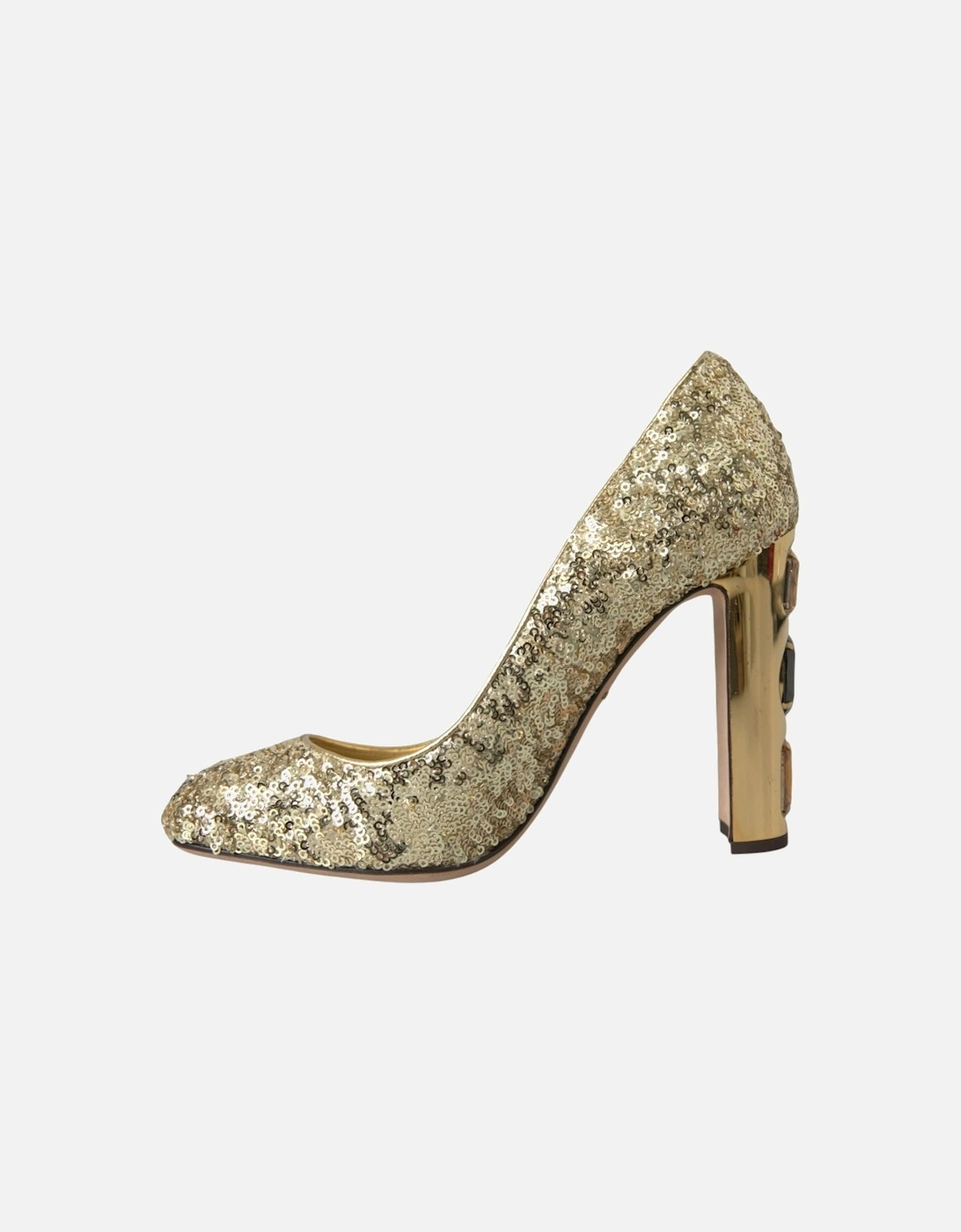 Sequin Crystal Embellished Heels Pumps Women - Gold