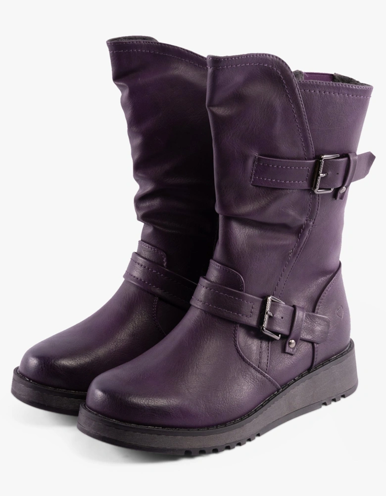 HANNAH4 Womens Mid-Calf Boots Purple