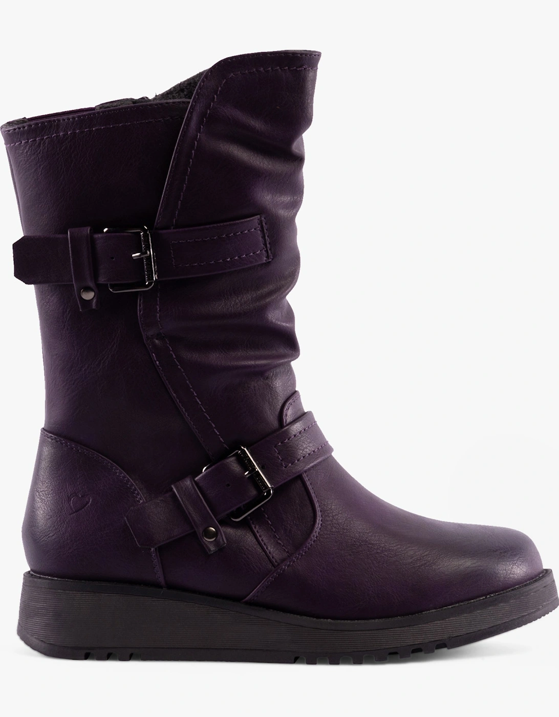 Heavenly Feet Hannah 4 Purple Womens Mid Calf Boots MB0003803-95 in a Plain Man Made in Size 7 - Image 2