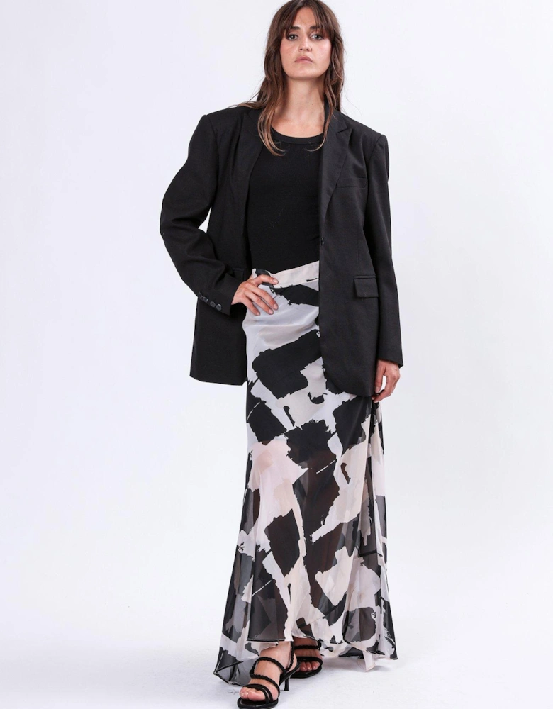 Aurora Hand Painted Print Maxi Skirt - Multi