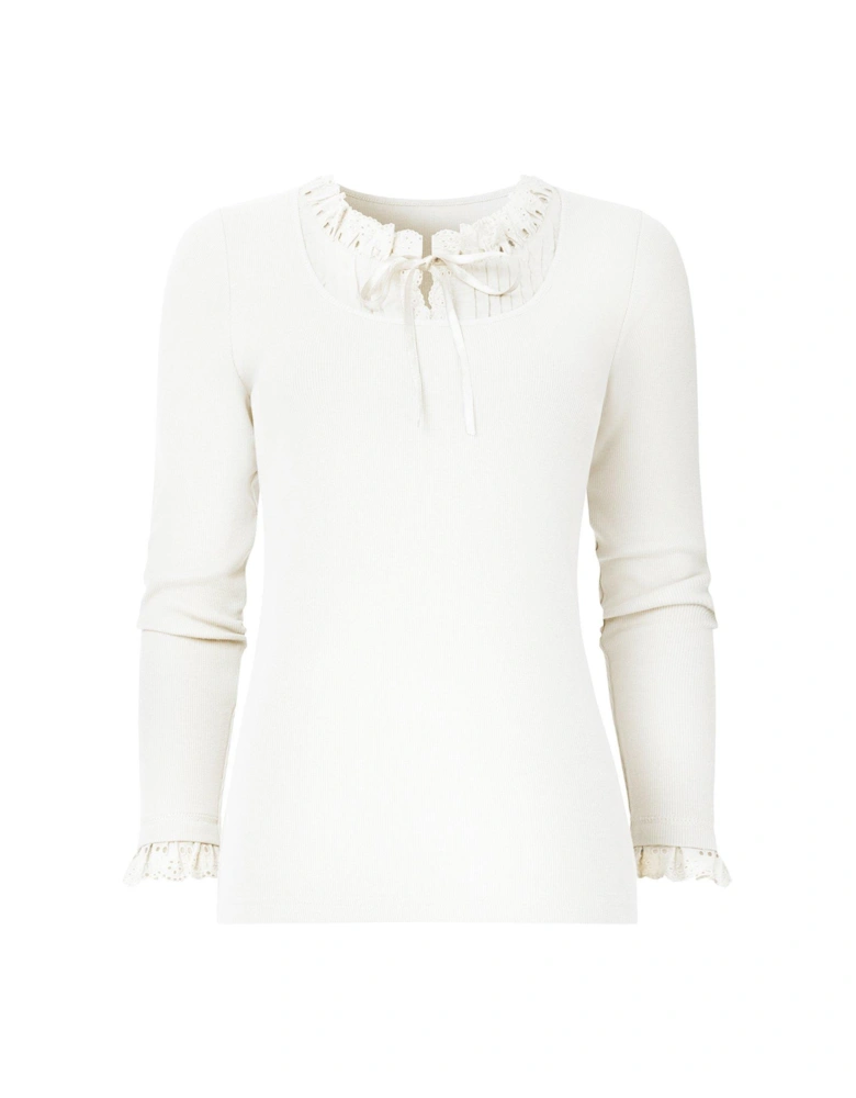 Collar Detail Top - Cream