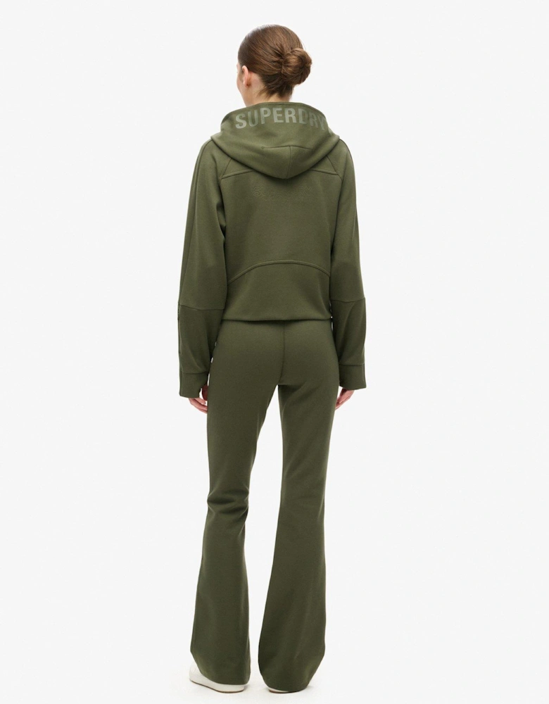 Sport Tech Low Rise Flared Joggers - Khaki