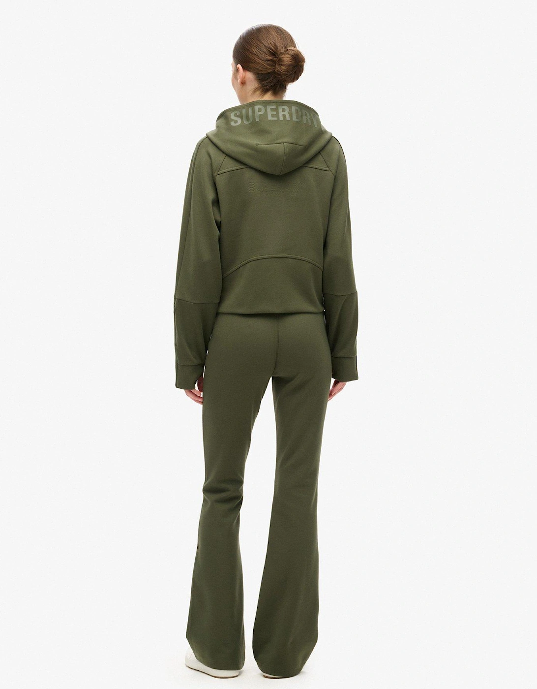 Sport Tech Low Rise Flared Joggers - Khaki