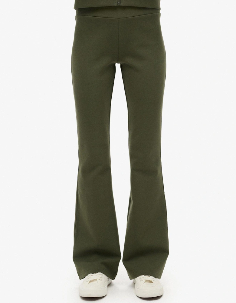Sport Tech Low Rise Flared Joggers - Khaki