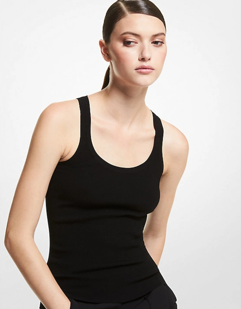 Ribbed Stretch Viscose Tank Top