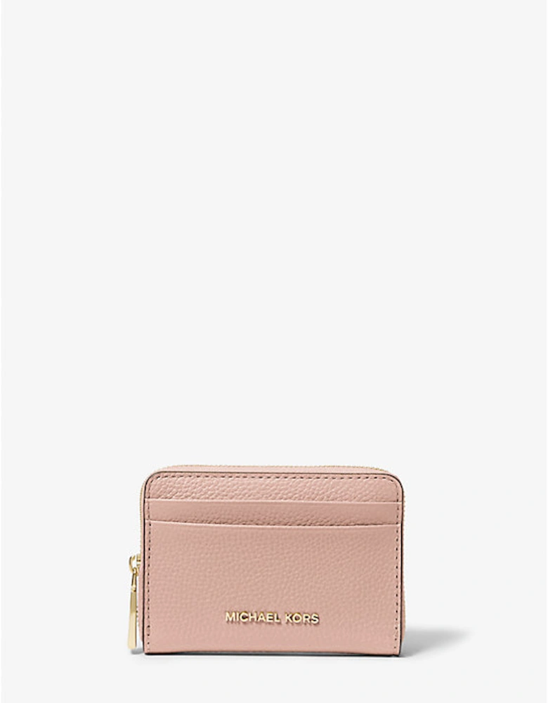 Jet Set Small Pebbled Leather Zip-Around Card Case