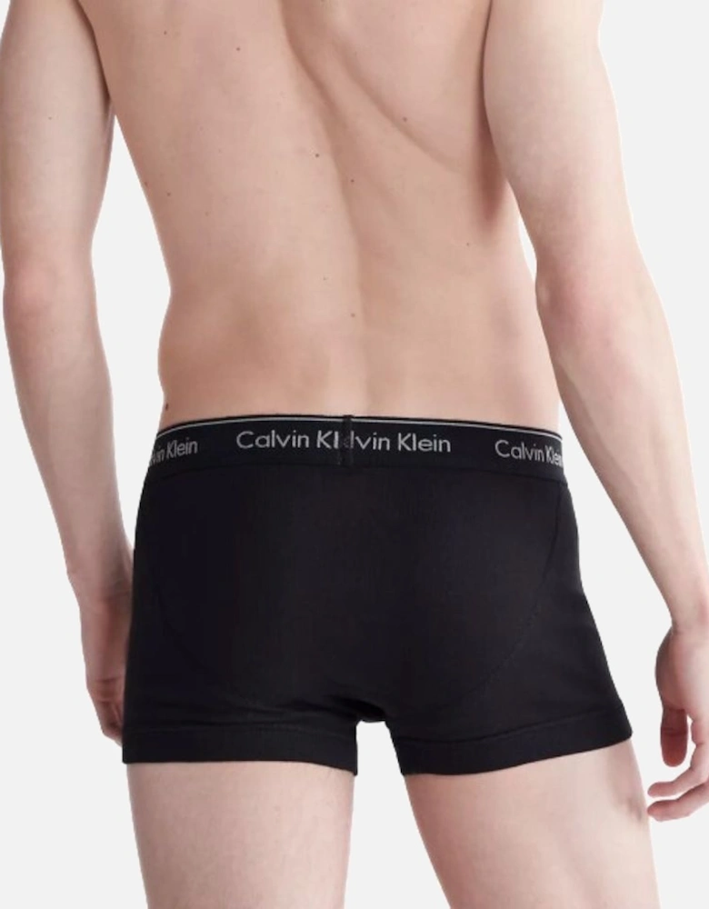 3-Pack Pure Cotton Keyhole Boxer Trunks, Black