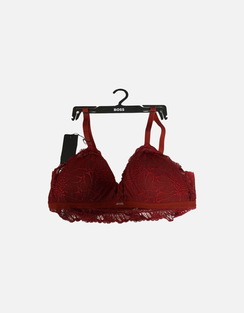 Bianca Lace Triangle Bra, Burgundy Red