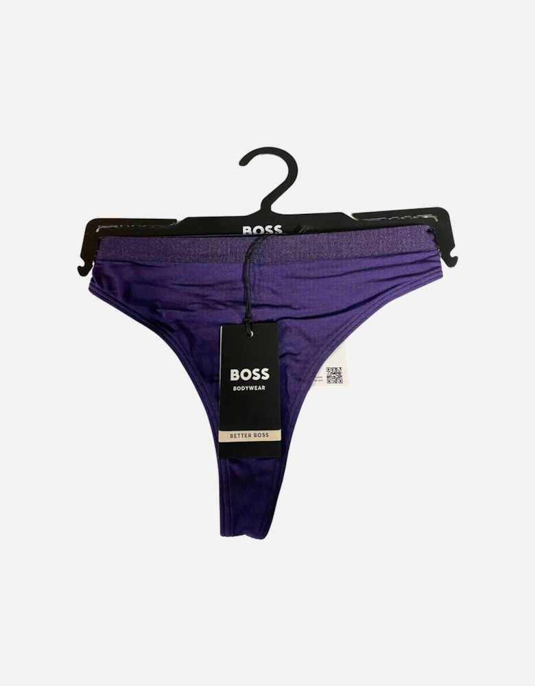 CI Logo Waistband Thong, Dark Purple