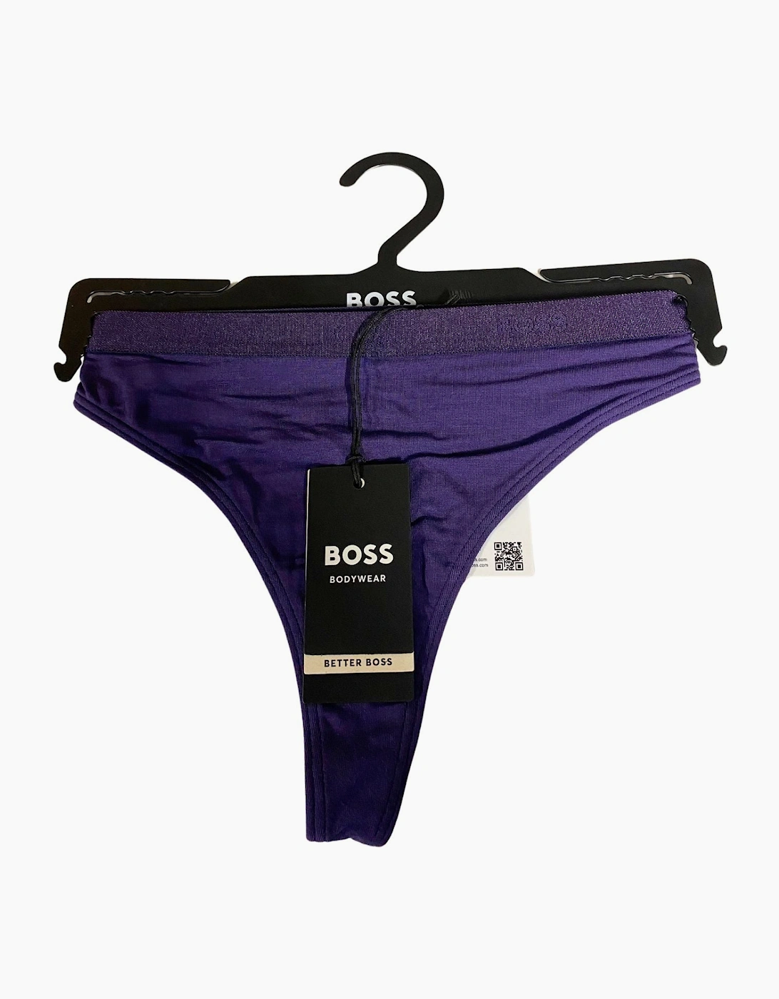 Hugo Boss Women's Dark/Purple Ci Logo Waistband Thong, - Size: 12