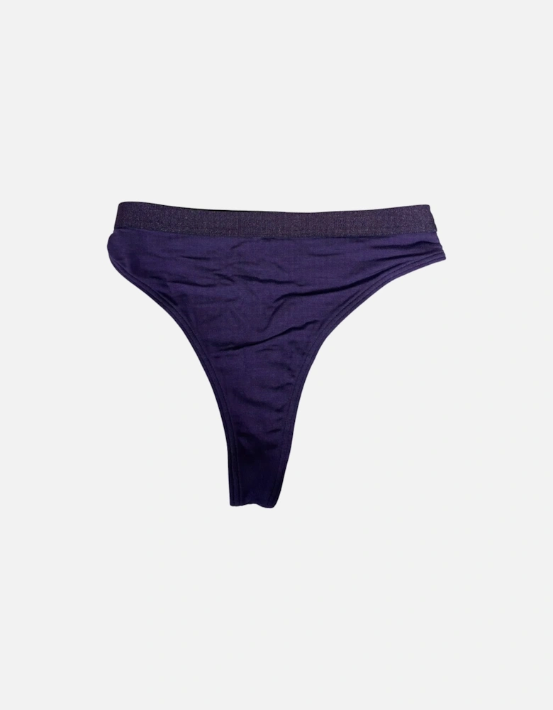 CI Logo Waistband Thong, Dark Purple