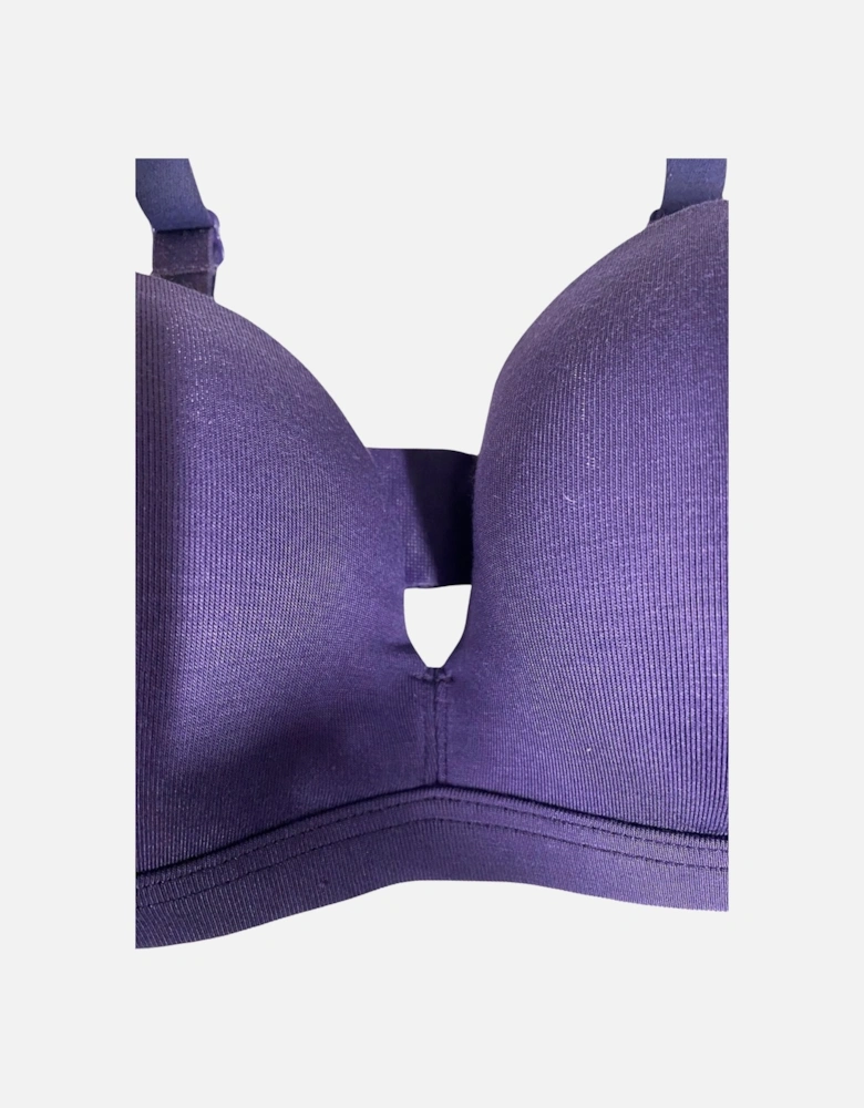 CI Logo Padded Triangle Bra, Dark Purple