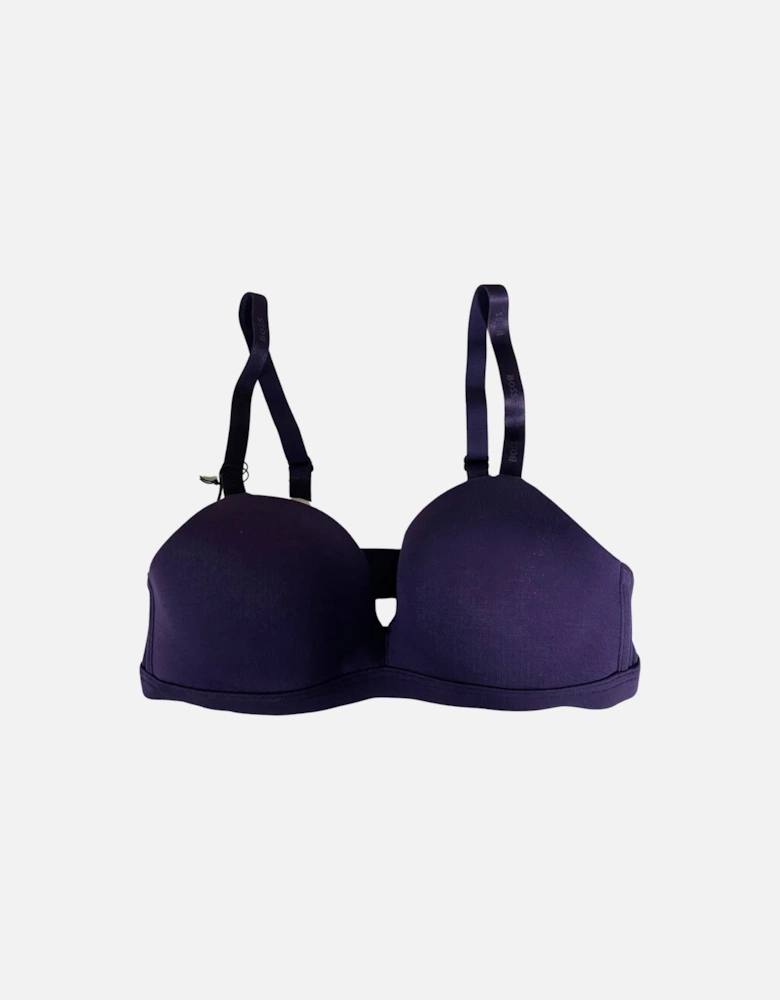 CI Logo Padded Triangle Bra, Dark Purple