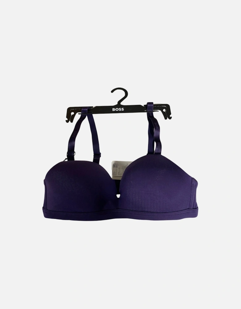 CI Logo Padded Triangle Bra, Dark Purple