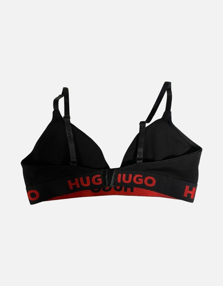 Sporty Logo Triangle Bra, Black/red