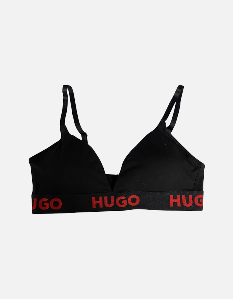 Sporty Logo Triangle Bra, Black/red