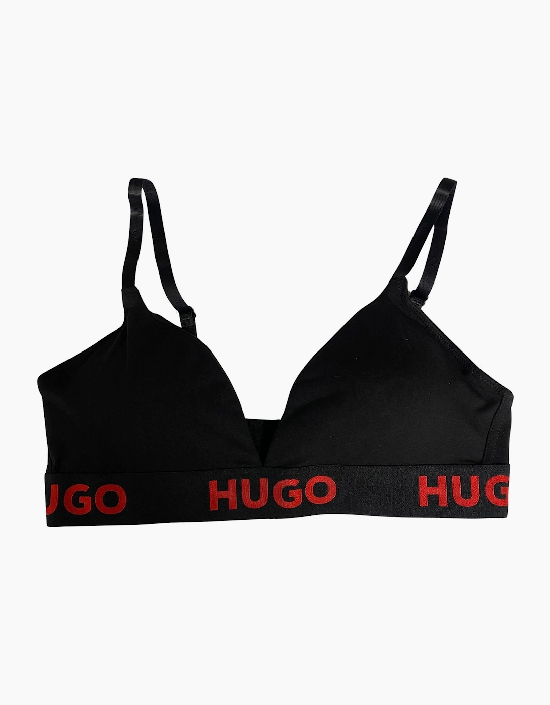 Hugo Boss Women's Sporty Logo Triangle Bra, Black/red - Size: XL