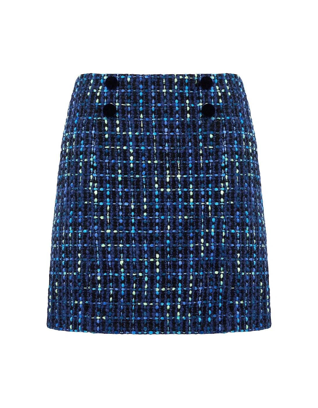 Tiah Tweed Skirt - Blue