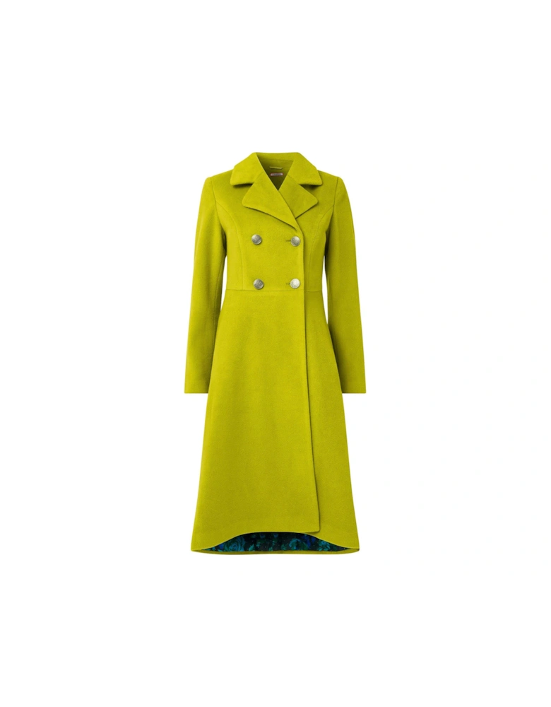 Lime Double Breasted Maxi Coat