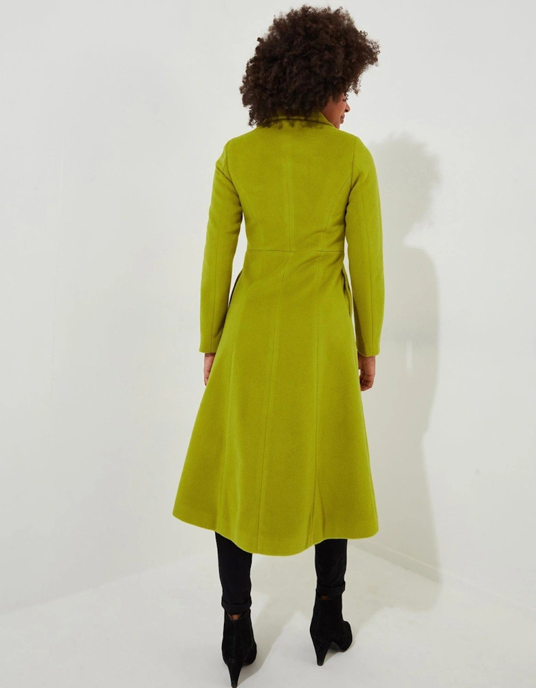 Lime Double Breasted Maxi Coat