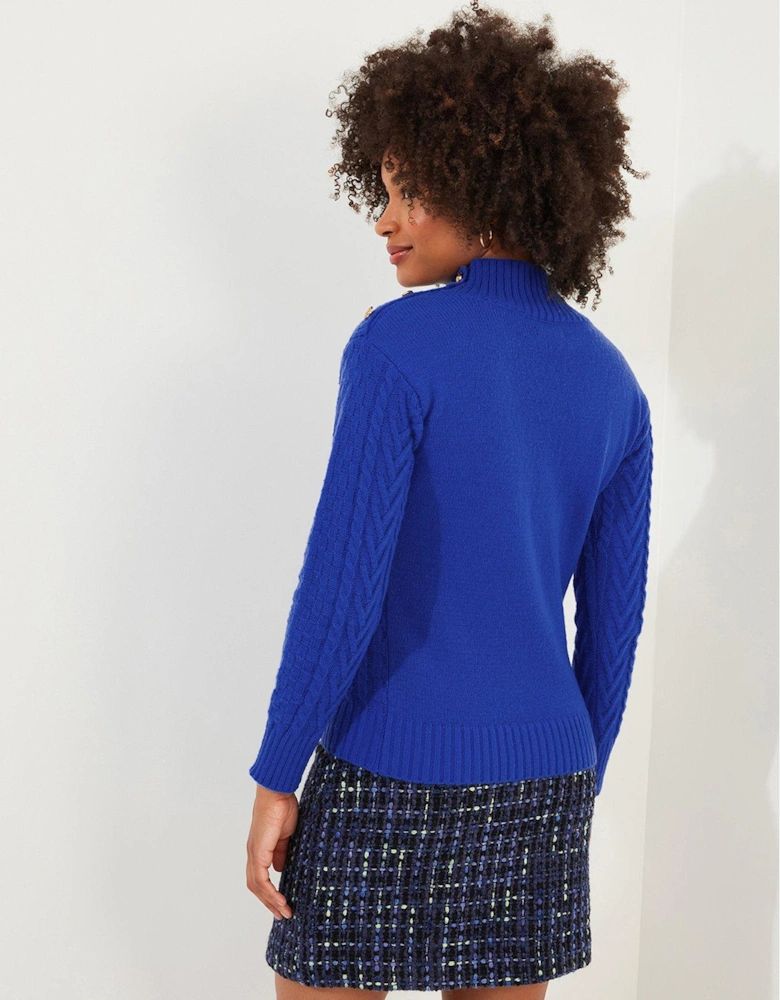 Cable Knit Jumper - Blue