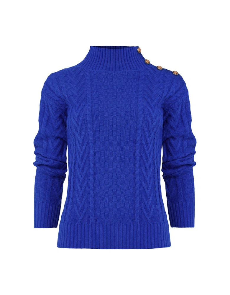 Cable Knit Jumper - Blue