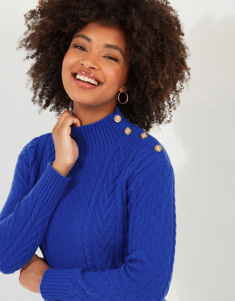 Cable Knit Jumper - Blue