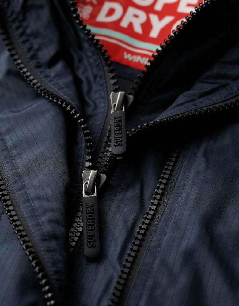 Hooded Mountain Windbreaker Jacket - Navy