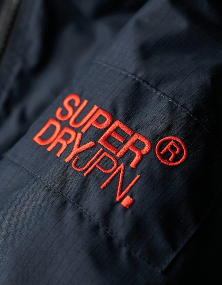 Hooded Mountain Windbreaker Jacket - Navy