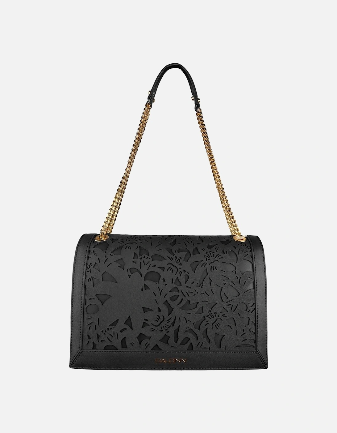 Floral Laser-Cut Black Calfskin Shoulder Bag Women Crossbody Bags, 4 of 3