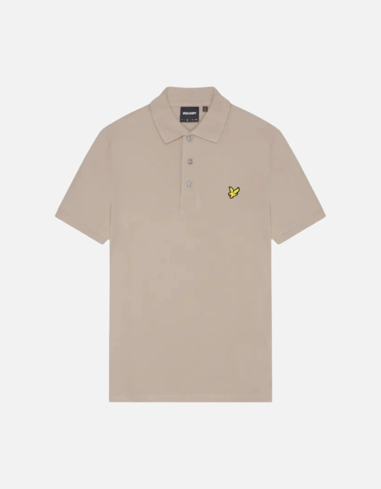 Lyle & Scott Branded Chest Logo Heritage Beige Polo Shirt