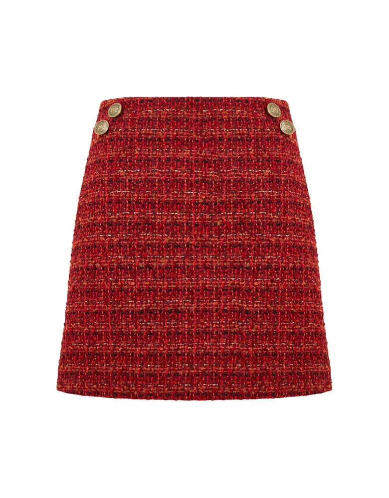 Maya Tweed Mini Skirt - Burnt Orange