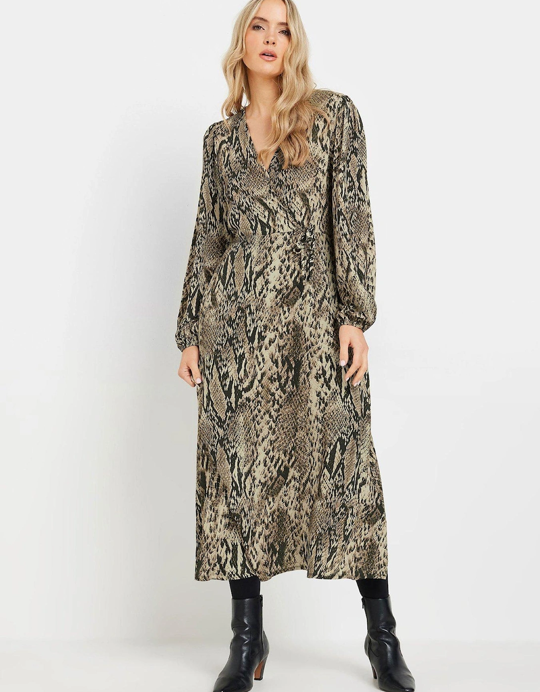 Tall Snake Wrap Midi Dress - Natural, 2 of 1