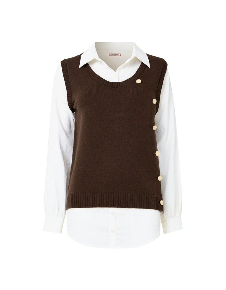 Shirt Jumper - Brown