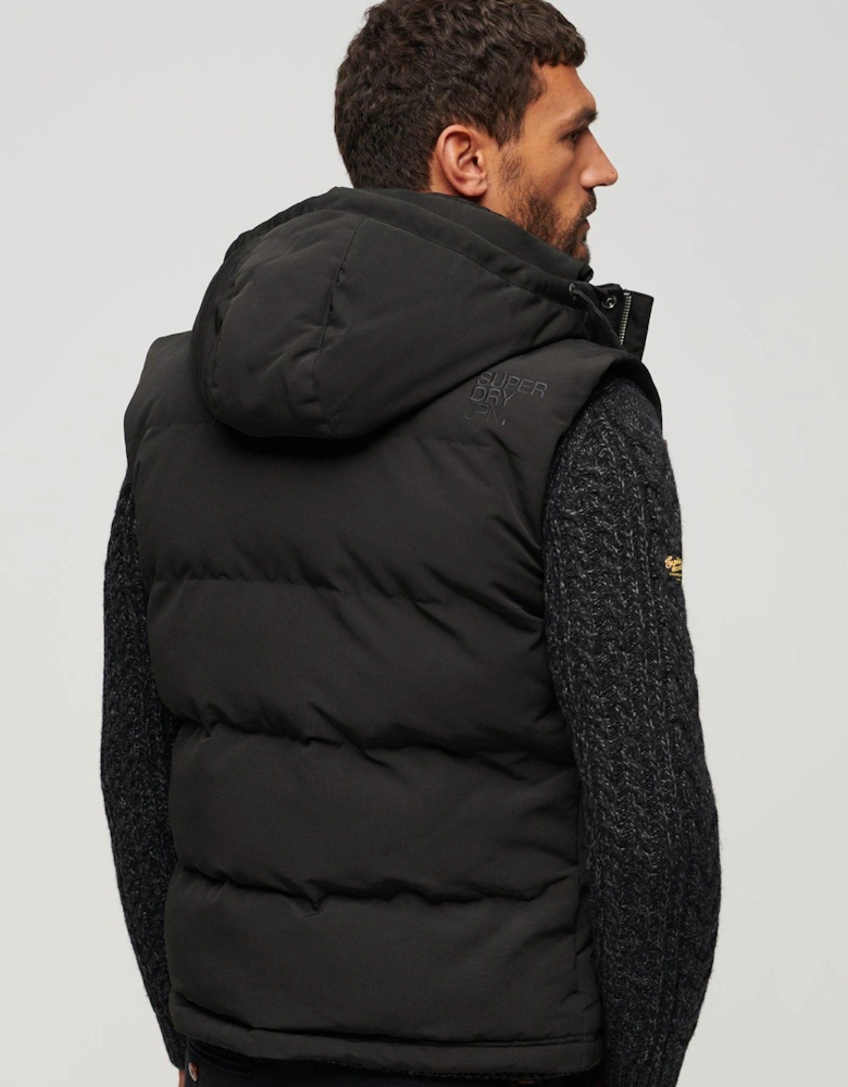 Hooded Everest Padded Gilet - Black