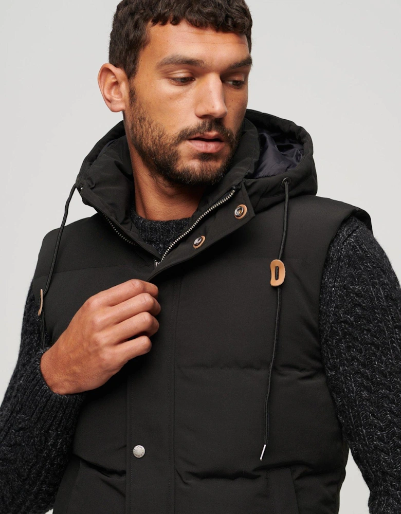 Hooded Everest Padded Gilet - Black