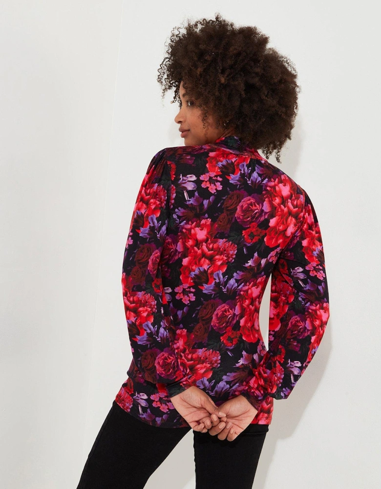 Jersey Print Top - Red