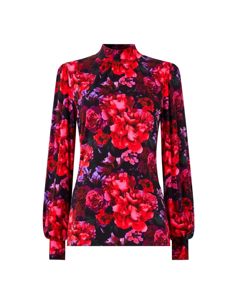Jersey Print Top - Red
