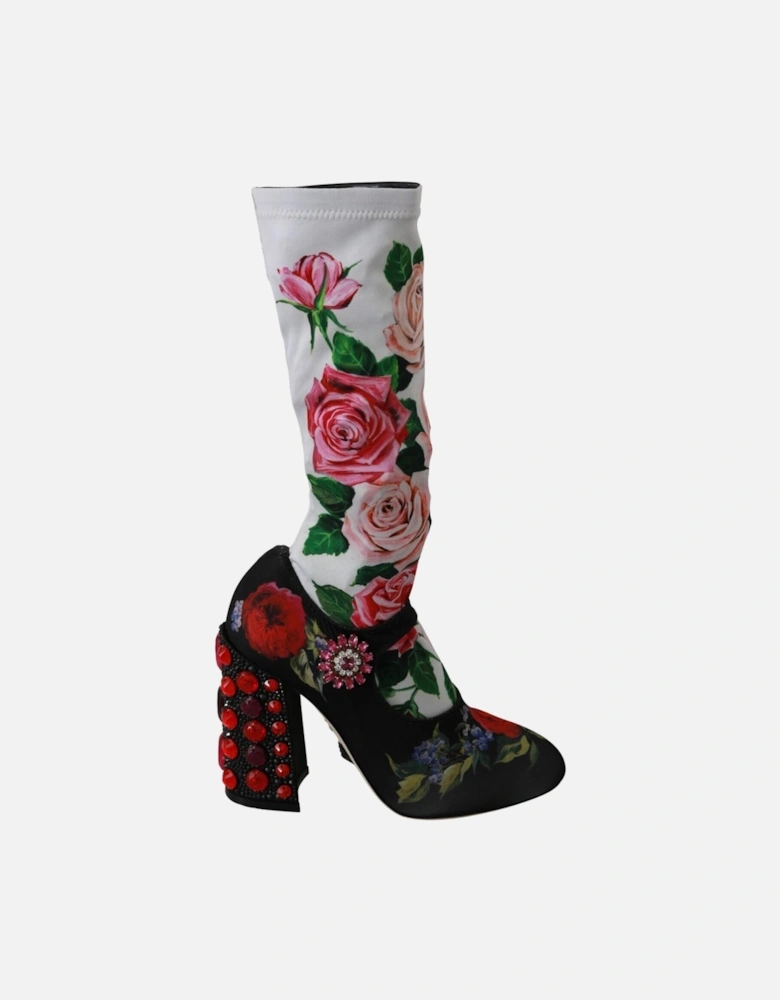 Floral Print Booties Rose Print Style Women - Multicolor