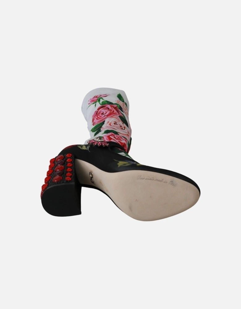 Floral Print Booties Rose Print Style Women - Multicolor