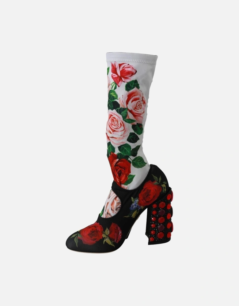 Floral Print Booties Rose Print Style Women - Multicolor